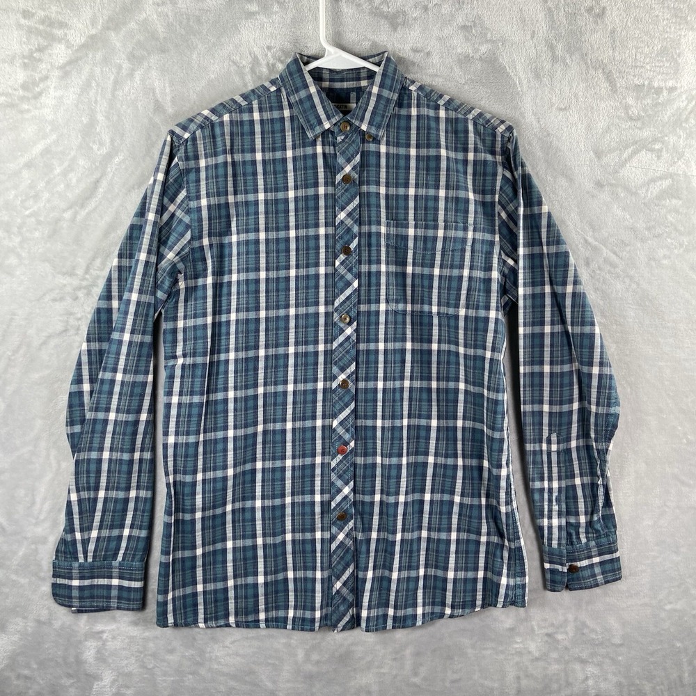 Katin Shirt Mens Medium Button Down Green Plaid Long Sleeve Casual 100% Cotton